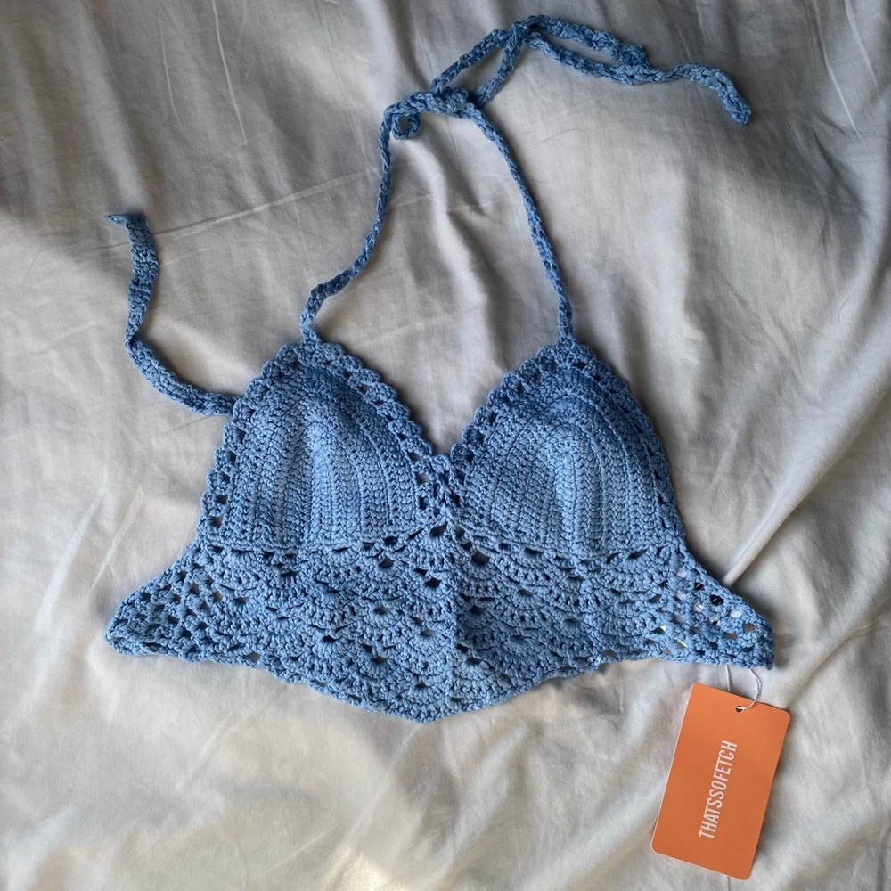 That’s So Fetch Blue Crochet Bralette